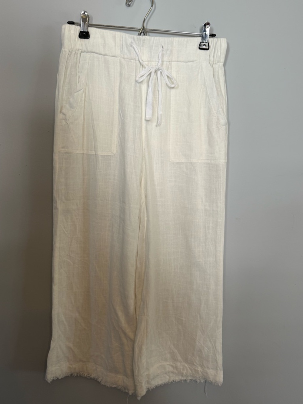 Thread & Supply Cream Linen Elastic Waist Pants